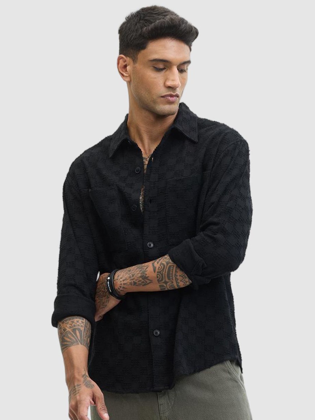 

Snitch Men Open Front Jacket, Black