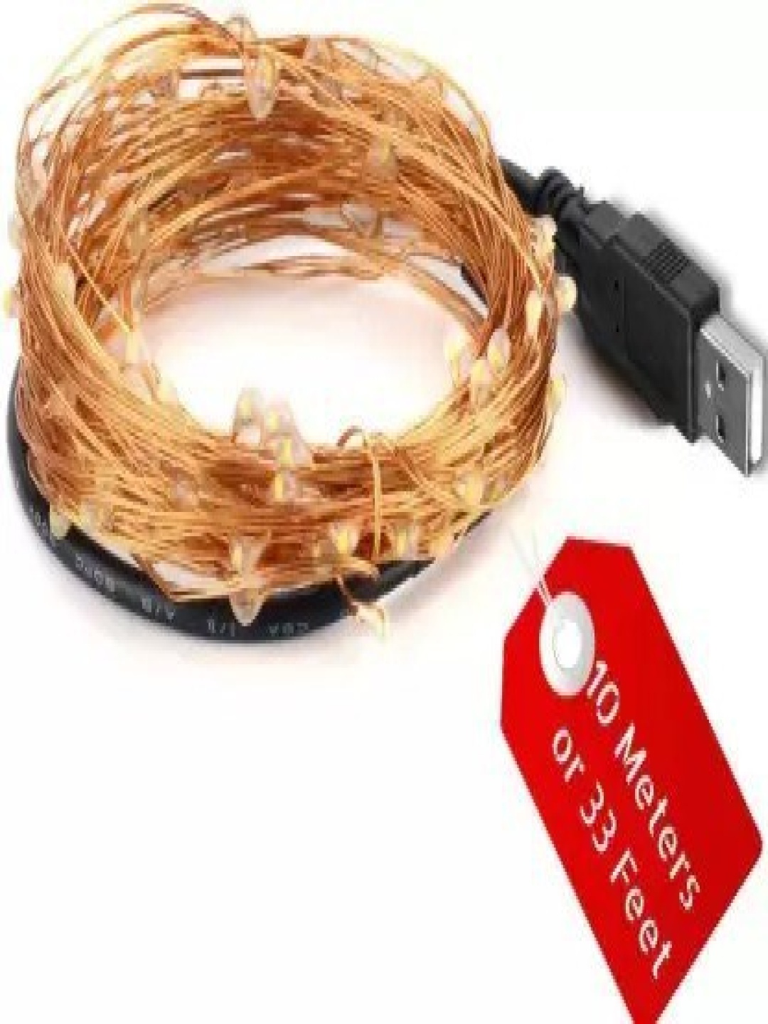 

SPARK WORLD Gold Toned Rice Shape String Lights