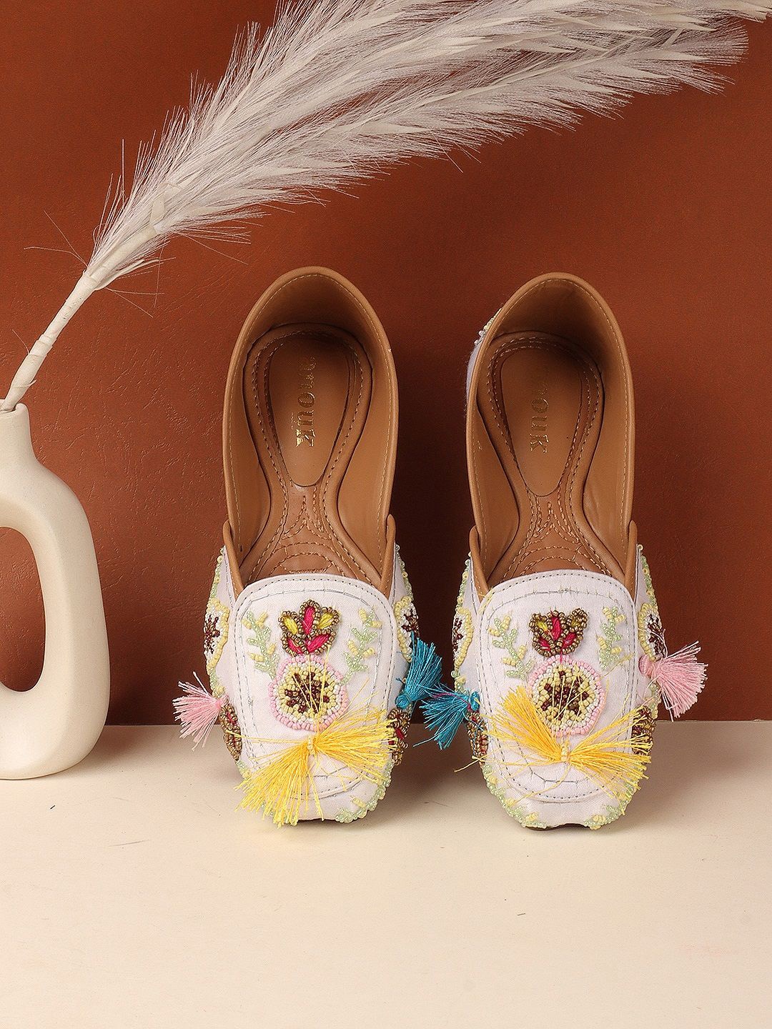 

Anouk Women Printed Ethnic Ballerinas Flats, White
