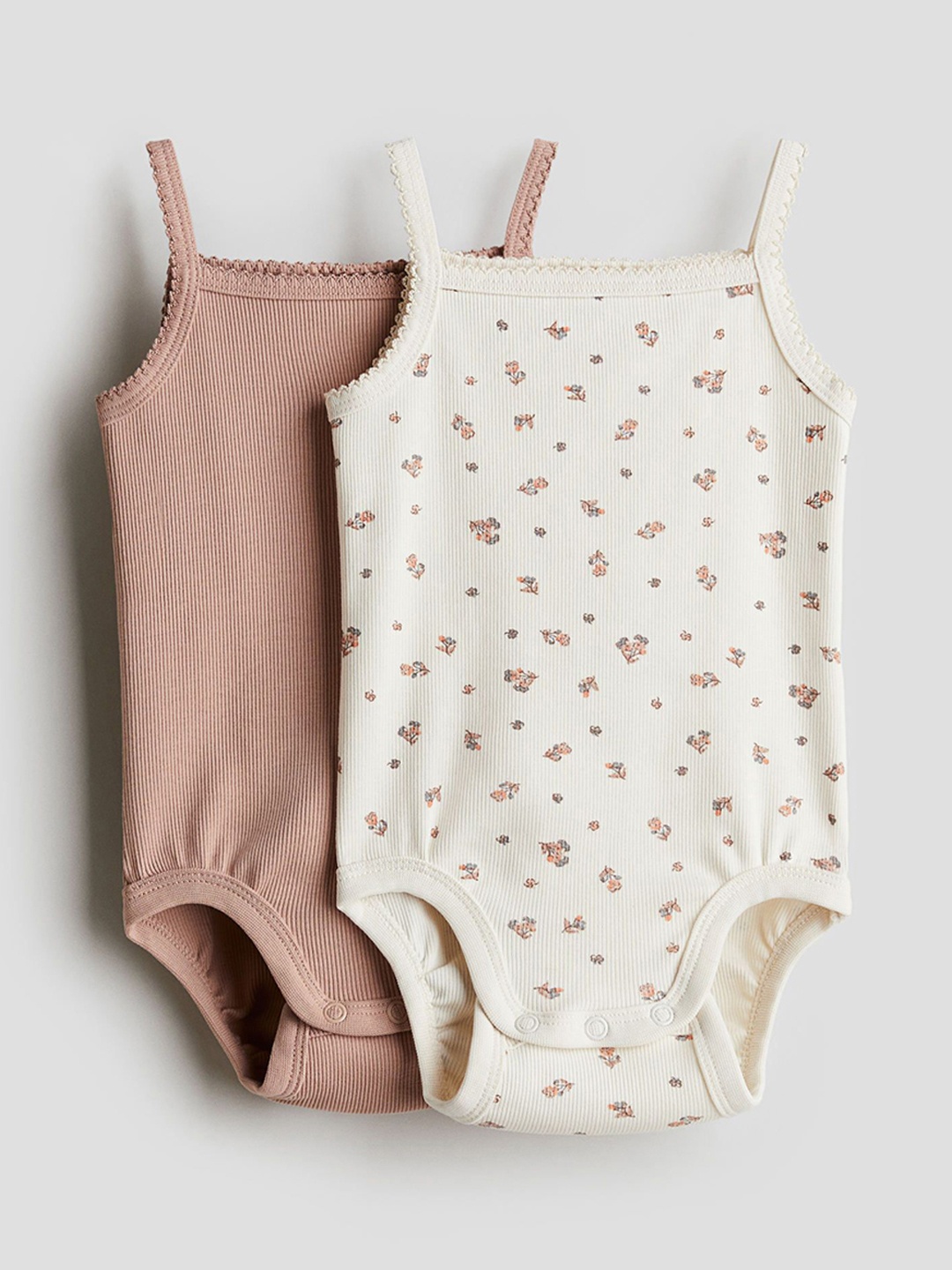 

H&M 2-Pack Pima Cotton Jersey Bodysuits, Pink