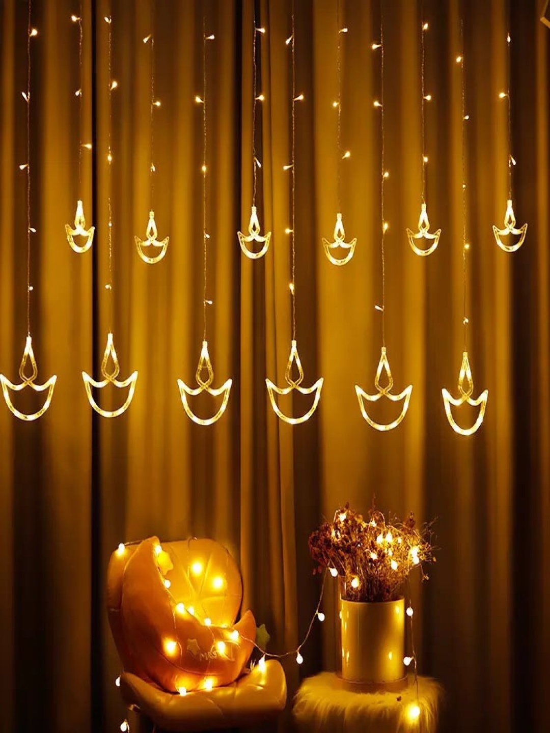

ENORMITY Yellow Diya Shaped String Lights