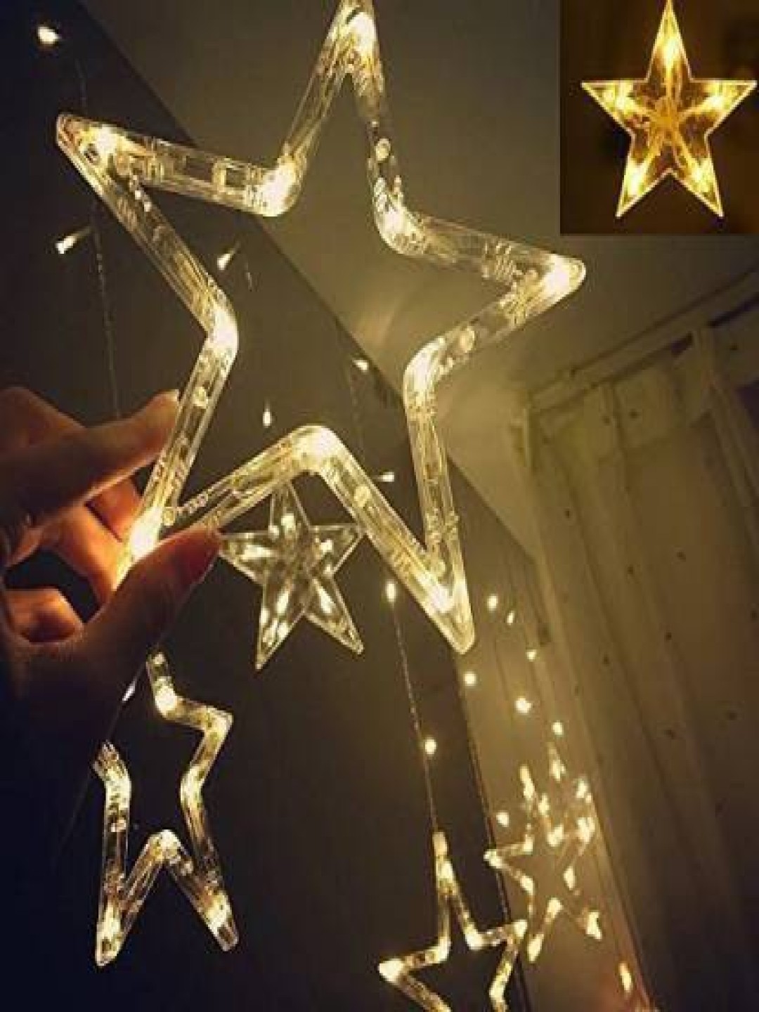 

SPARK WORLD Yellow Star Shape String Lights