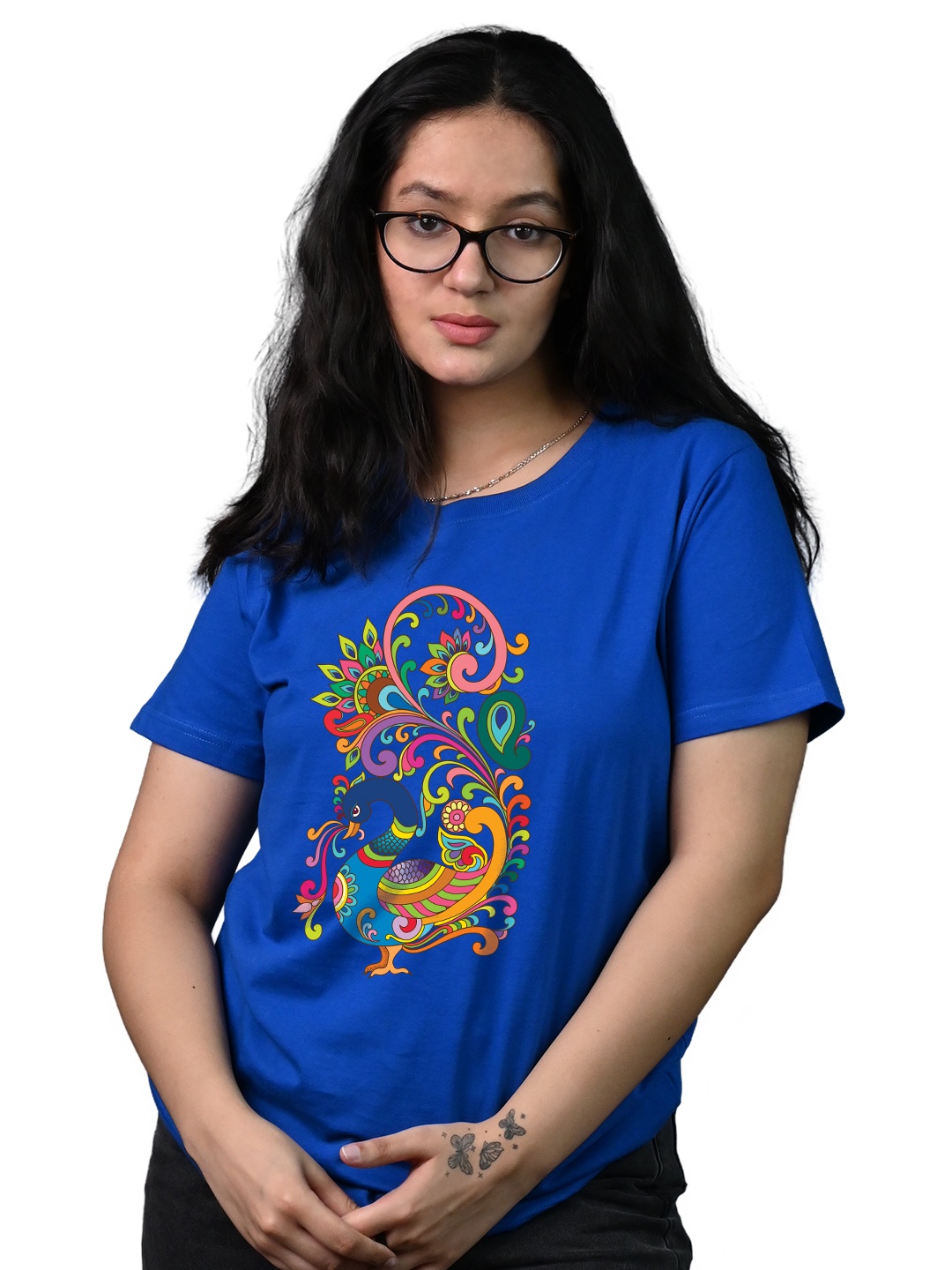 

Tedhi Medhi Family Women Graphic Printed Round Neck Cotton T-shirt, Blue