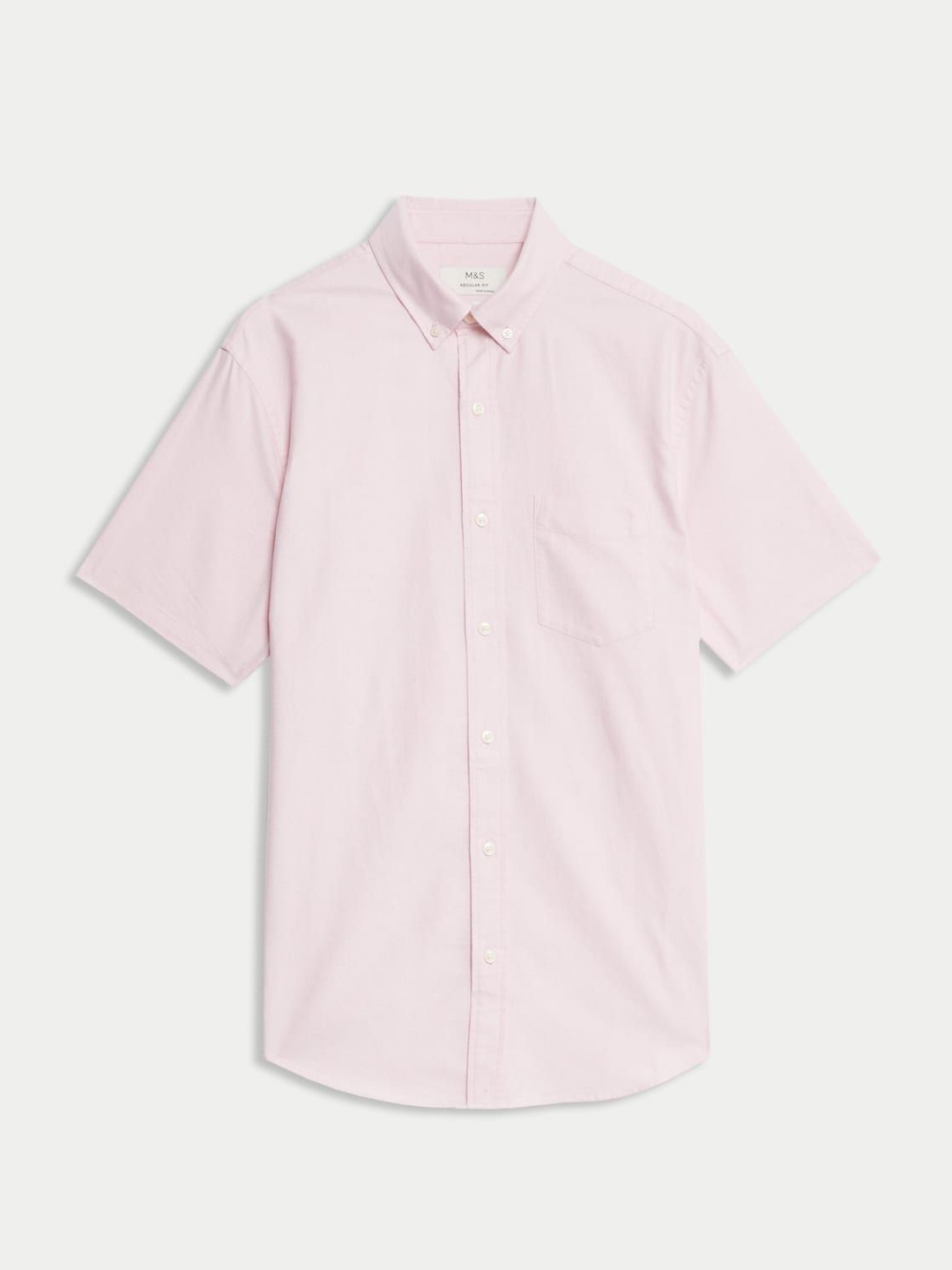 

Marks & Spencer Men Button-Down Collar Solid Cotton Casual Shirt, Pink