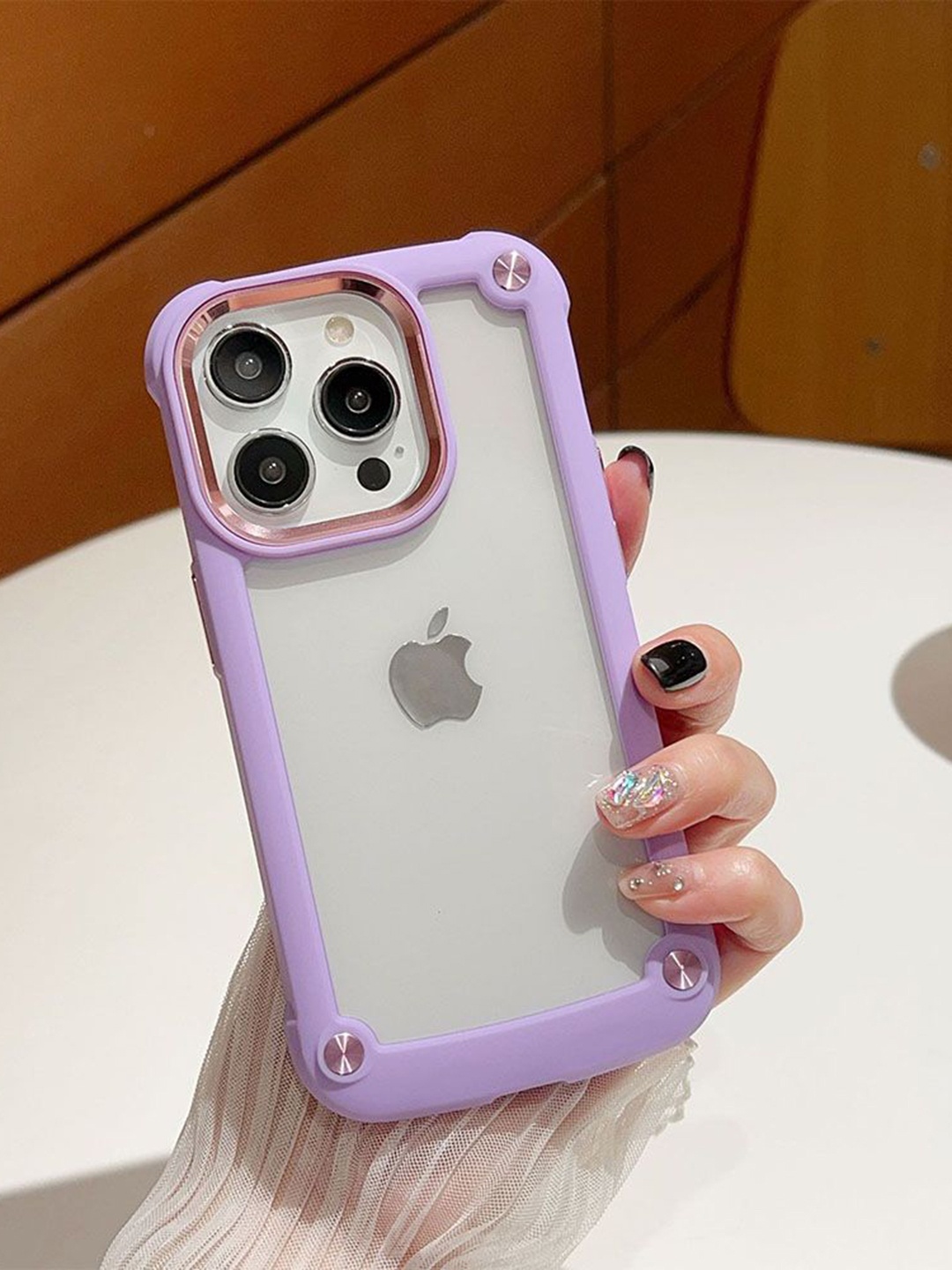 

Luxury Kase Solid Printed iPhone 12 Pro Max Back Case Mobile Accessories, Purple