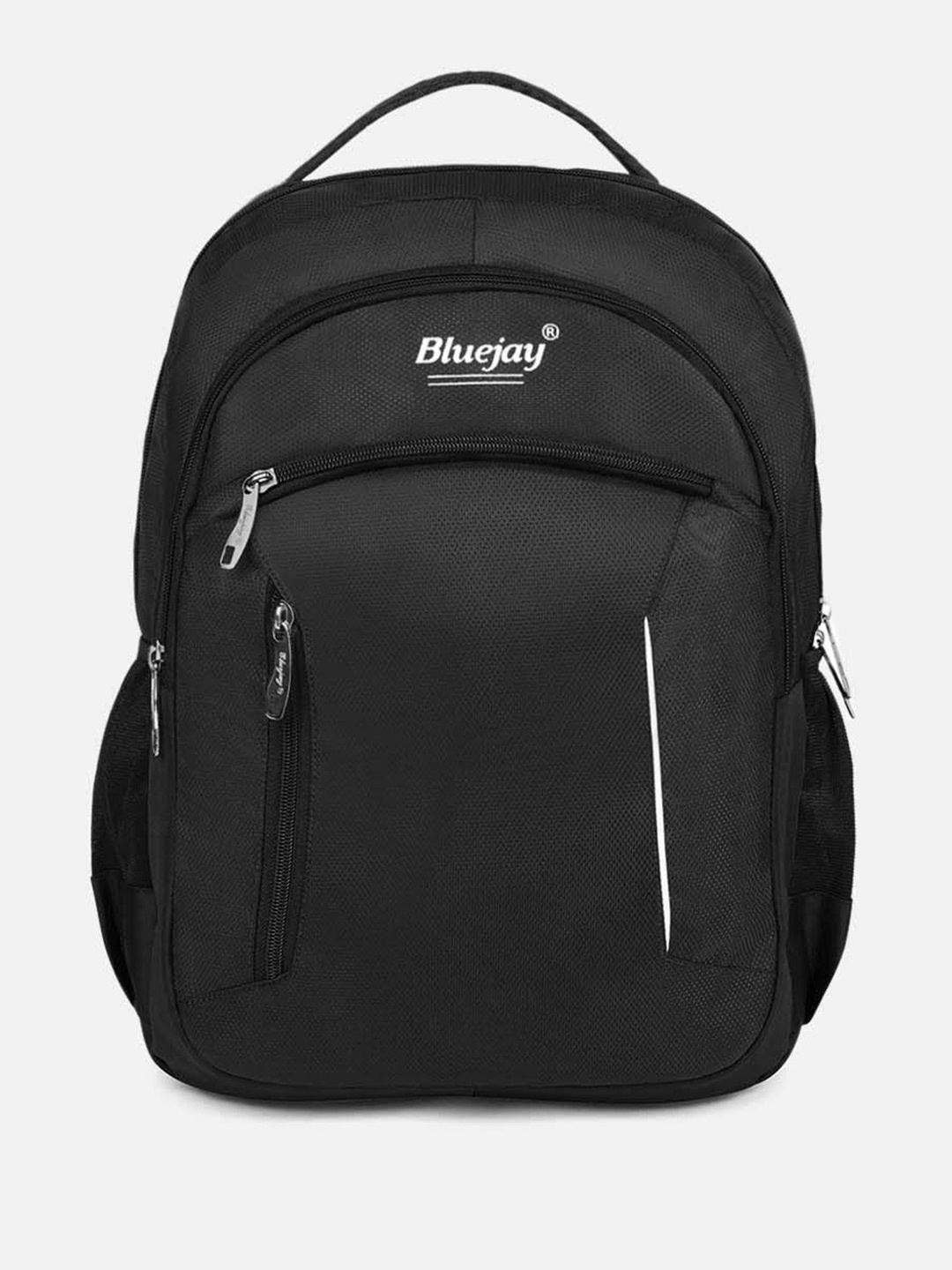 

BLUE JAY Unisex Brand Logo Backpack with Compression Straps, Black