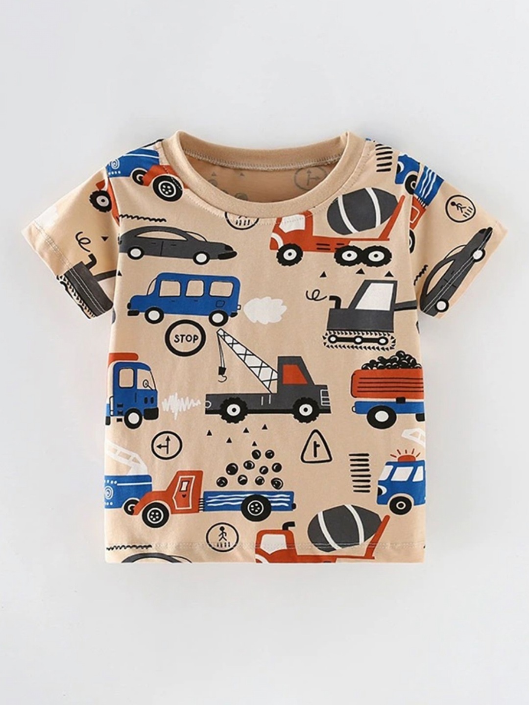 

LULU & SKY Girls Printed Applique T-shirt, Khaki