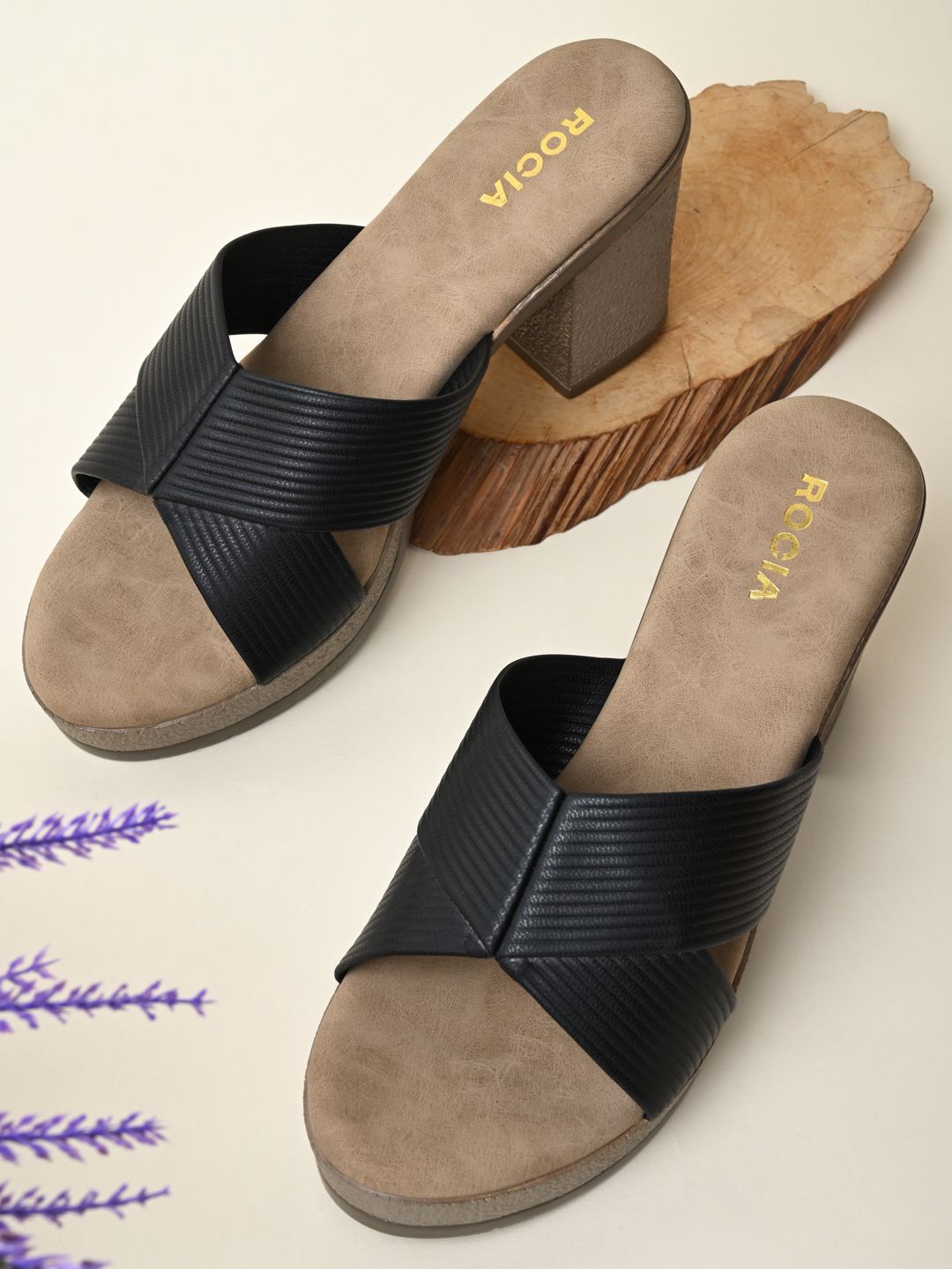 

Rocia Women Open Toe Block Sandals, Black