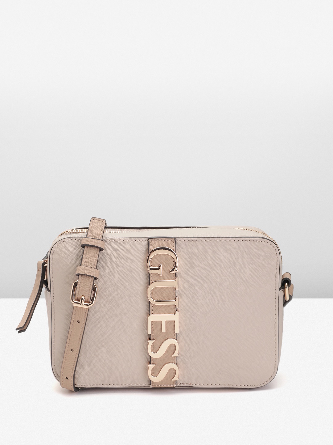 

GUESS Structured Sling Bag, Beige