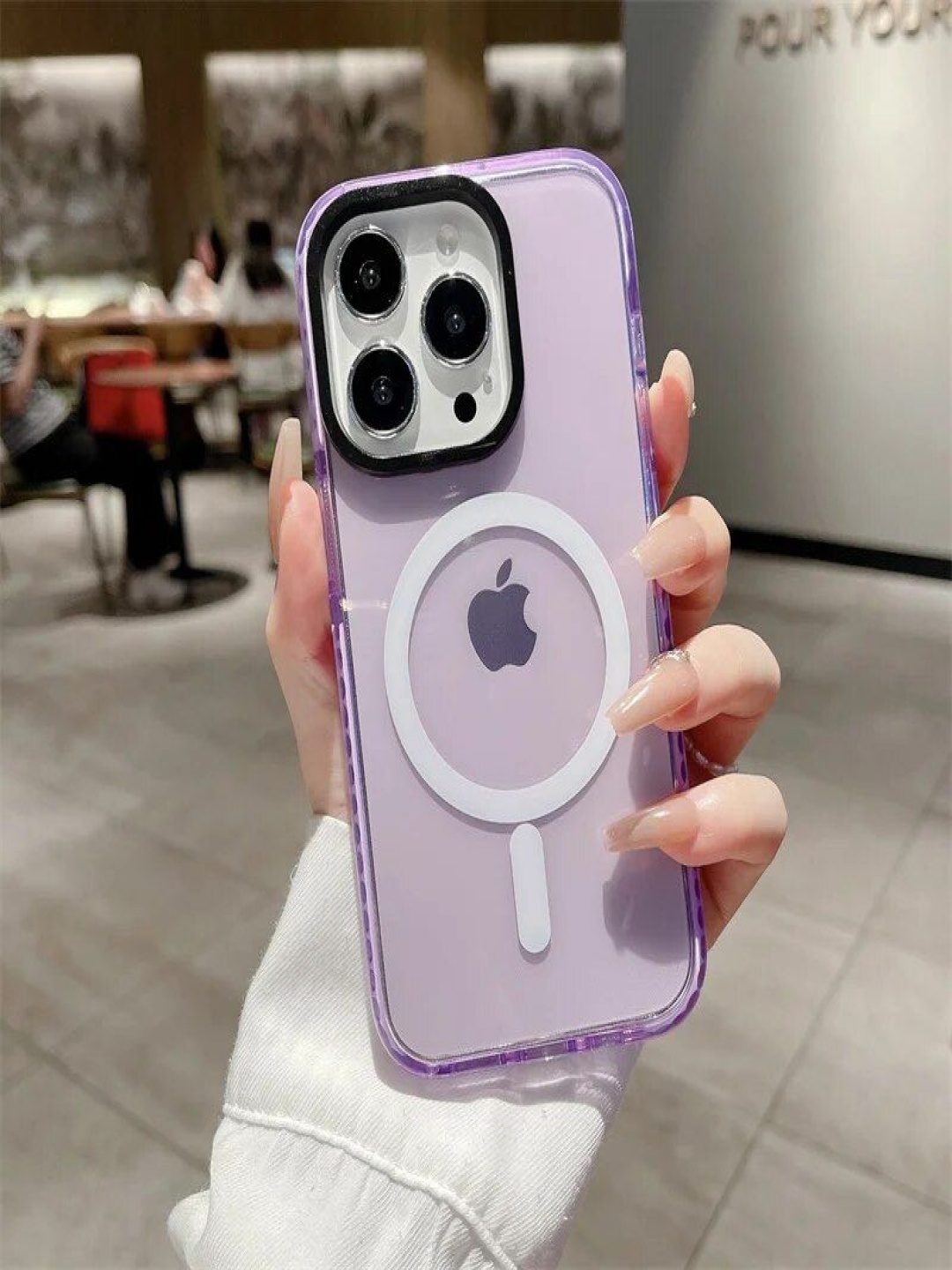 

Luxury Kase Solid Printed iPhone 13 Pro Max Back Case Mobile Accessories, Purple