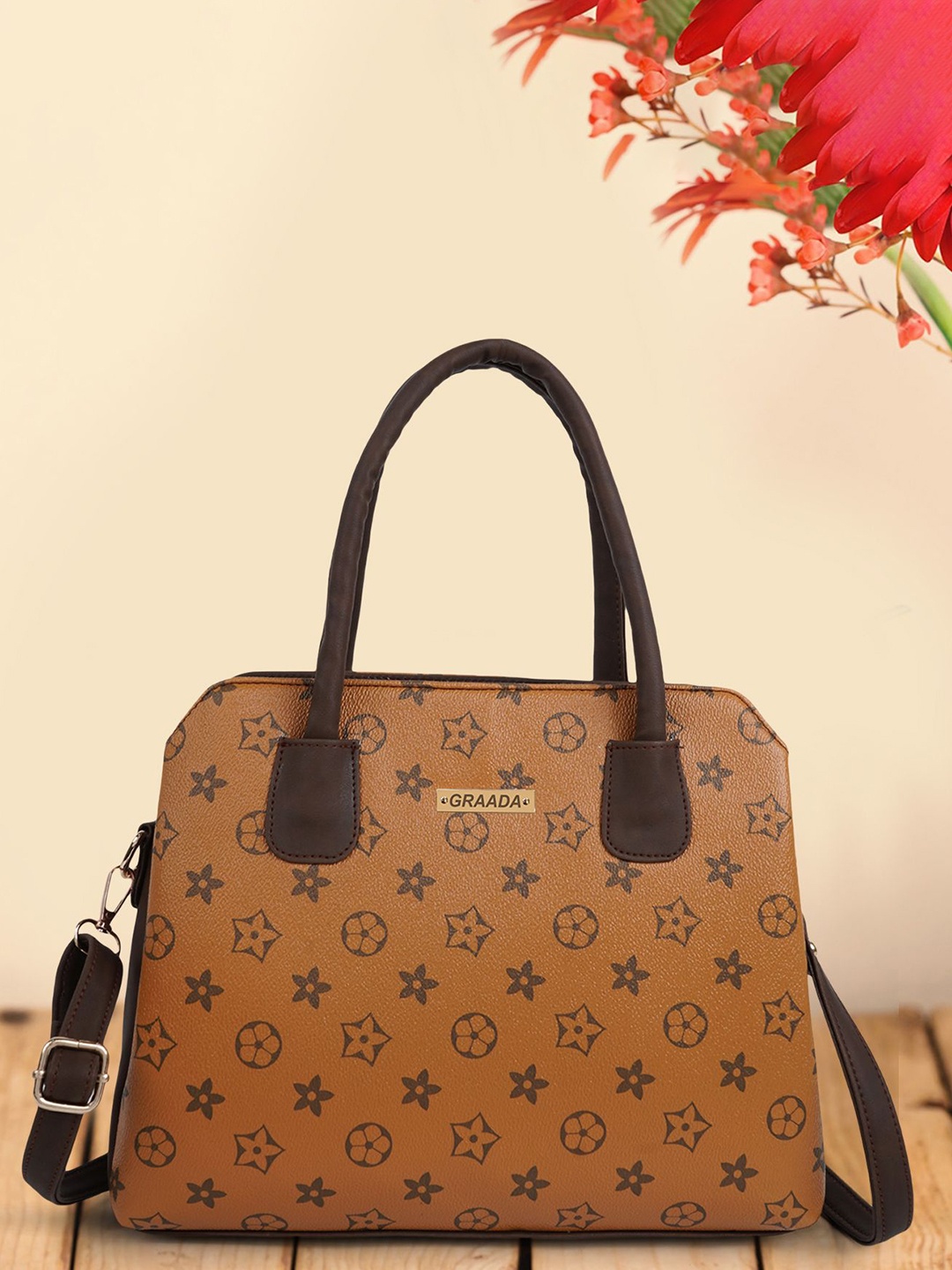 

GRAADA Structured Satchel, Tan