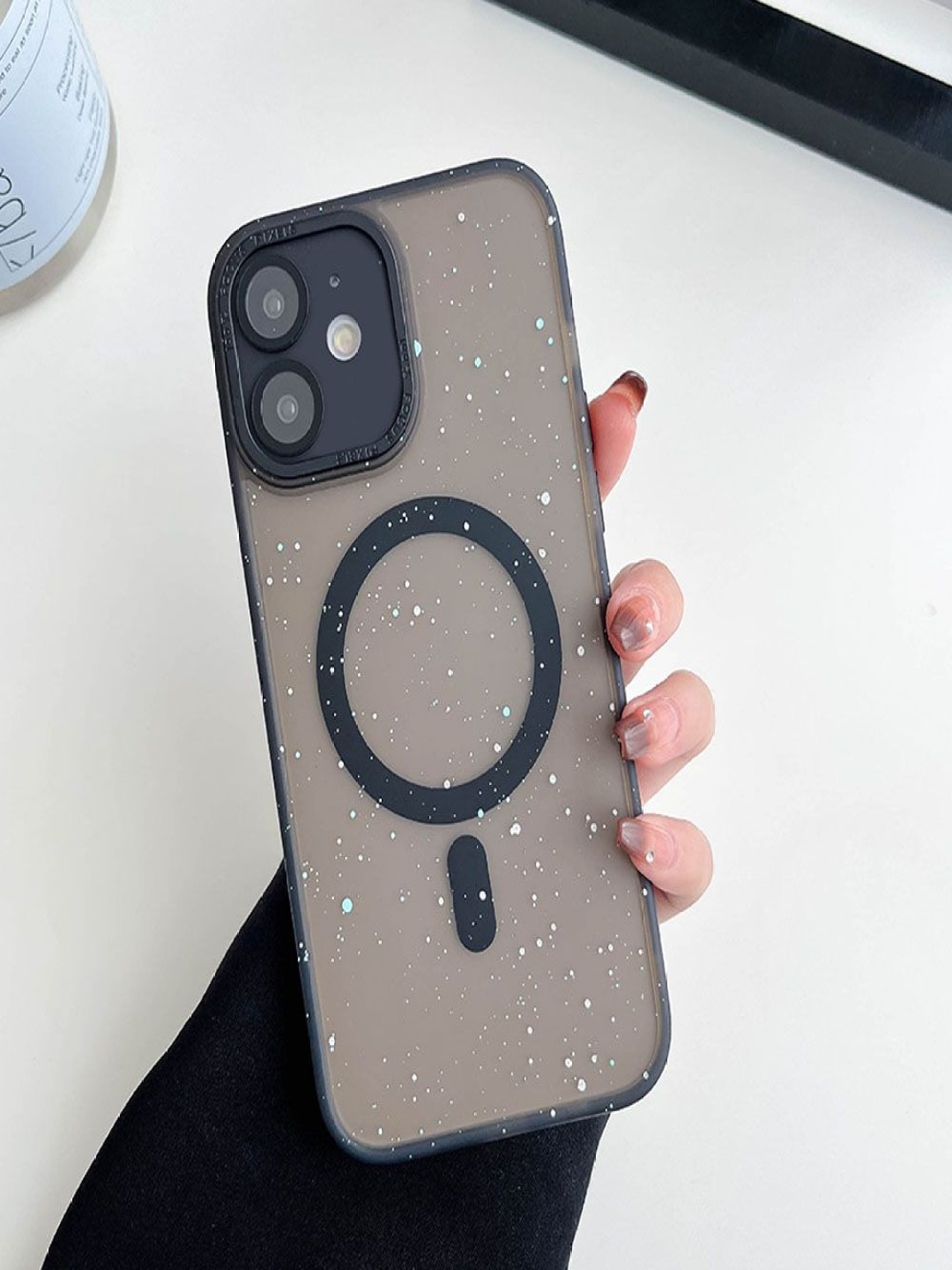 

Luxury Kase LK098 Abstract Printed iPhone 12 Anti-Splash Ink Dot Painting Back Case, Black