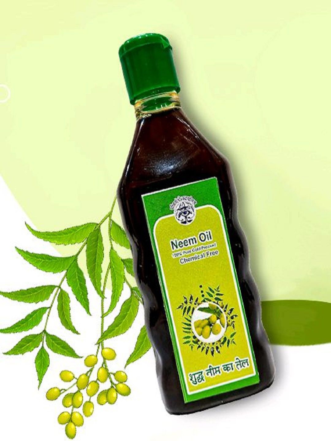 

Bhimseni Karyalay Cold Pressed Neem Oil For Hair & Skin - 200 ml, Green