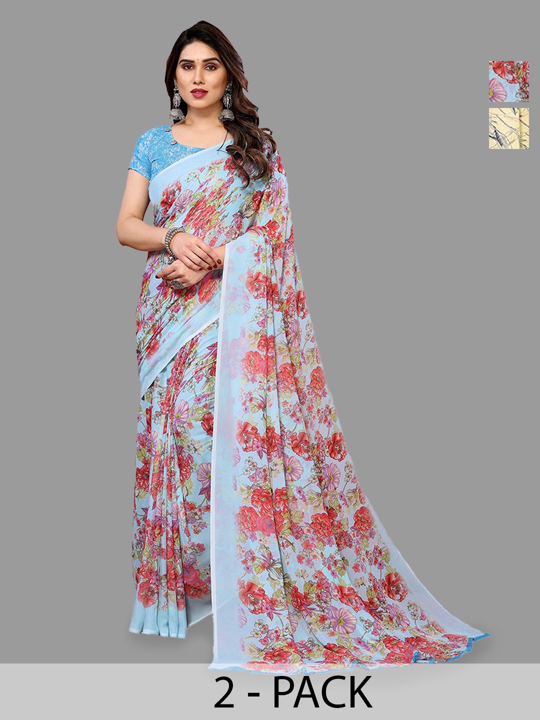 

Moda Rapido Floral Poly Georgette Saree, Yellow
