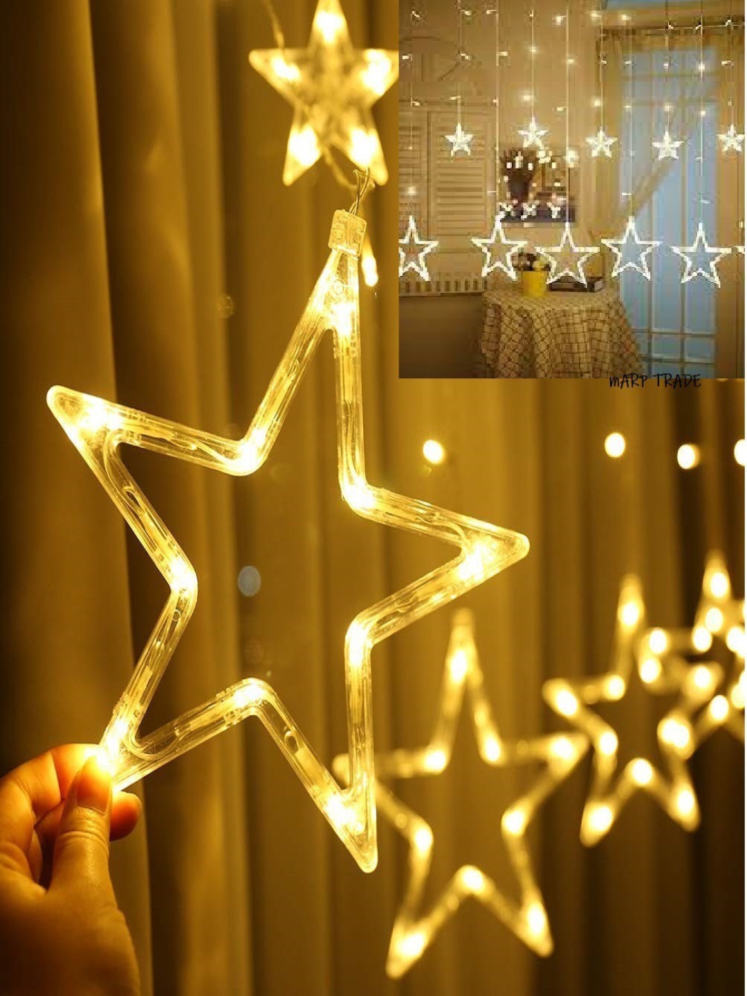 

SPARK WORLD Yellow Star Shaped LED String Lights