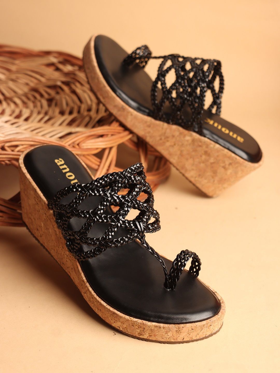 

Anouk Women Ethnic Wedge Sandals, Black