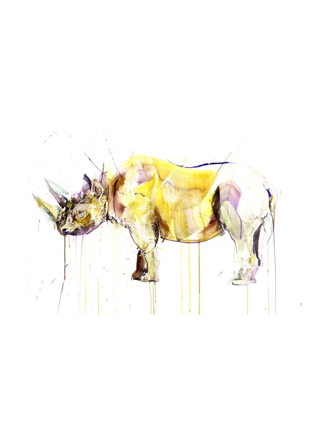 

Inephos Yellow And White Birds and Animals Printed Canvas Wall Art