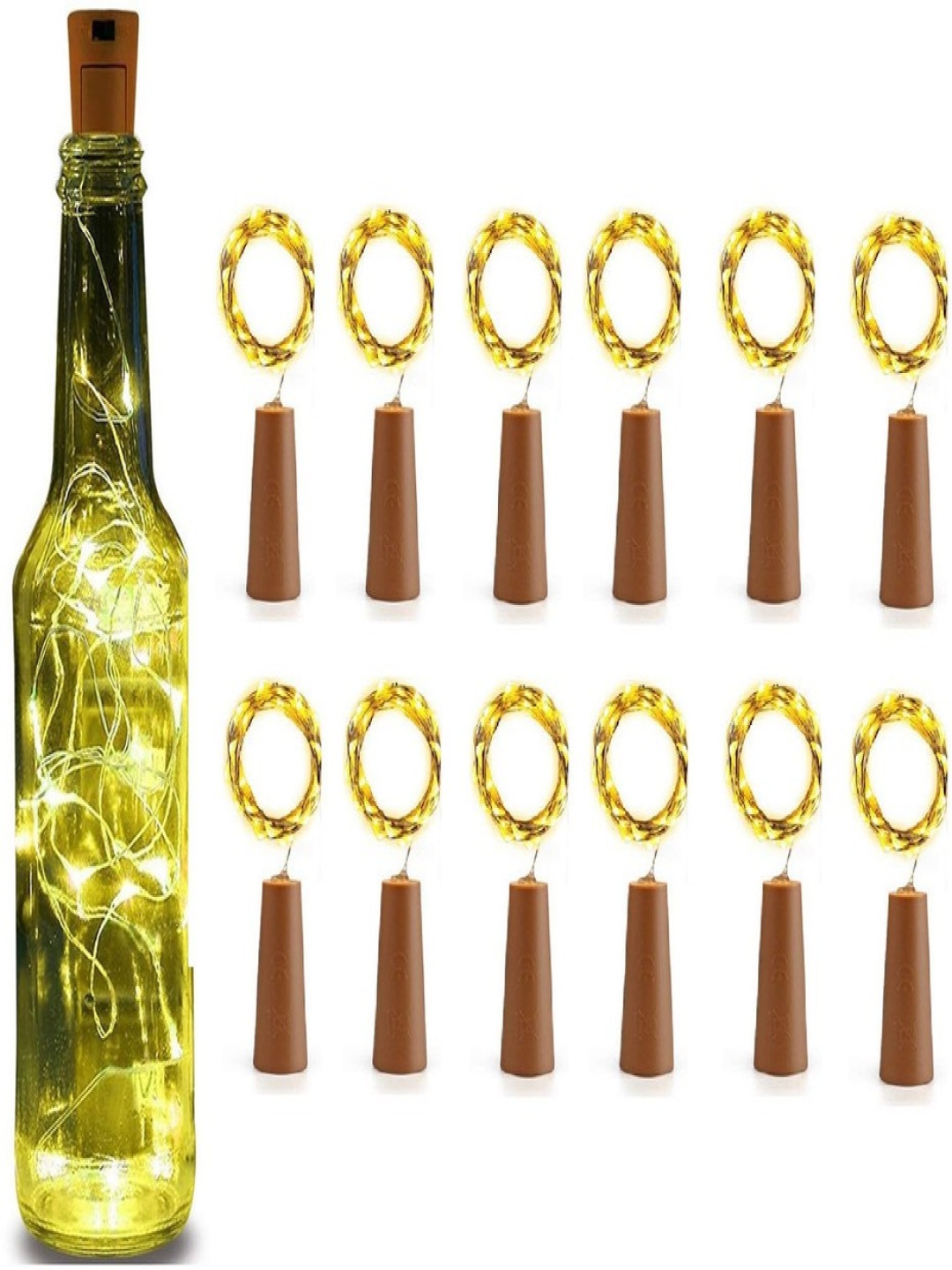 

ENORMITY Gold Toned 12 Pcs Cylindrical-Shaped String Lights