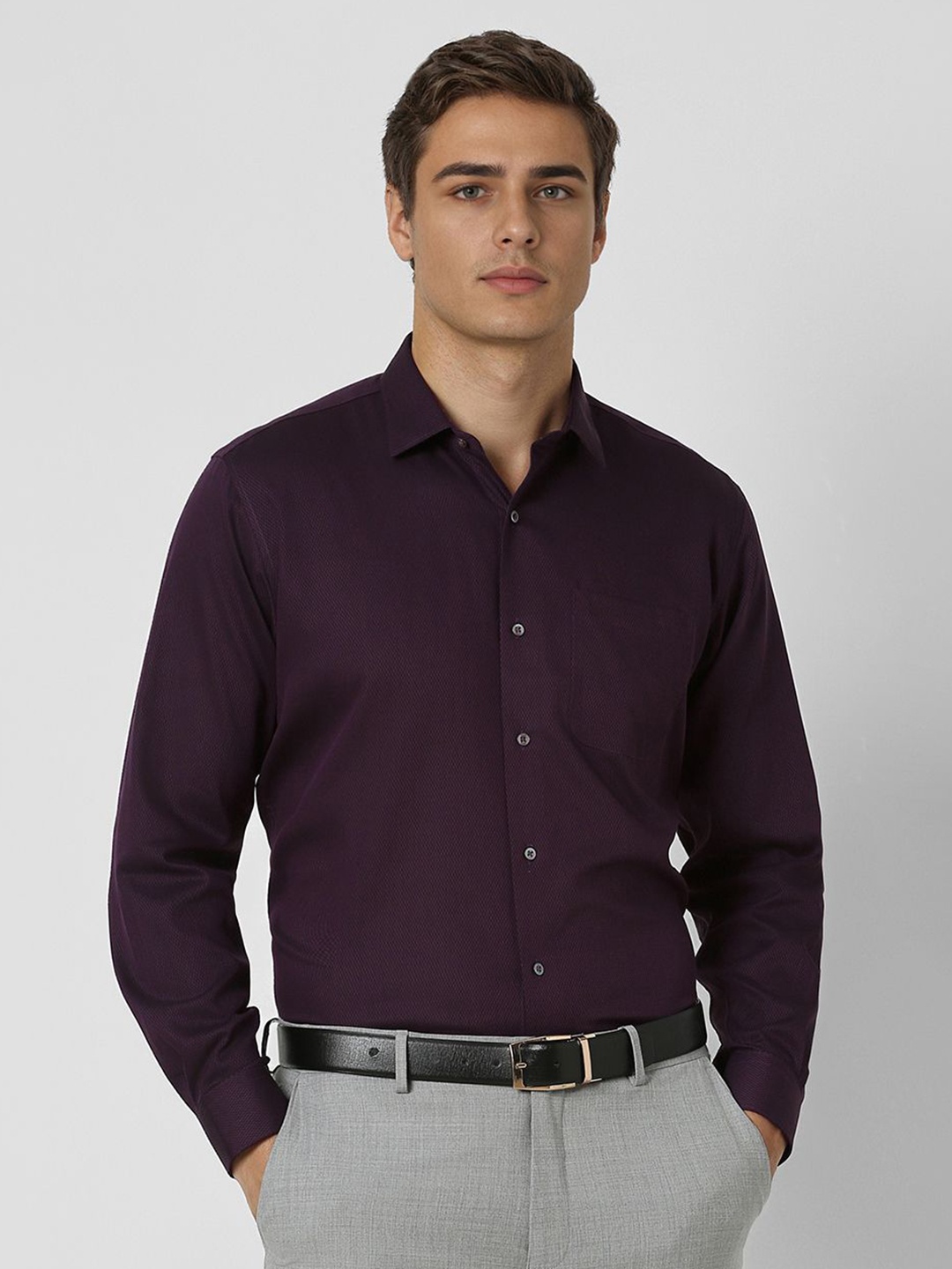 

Van Heusen Men Opaque Formal Shirt, Purple
