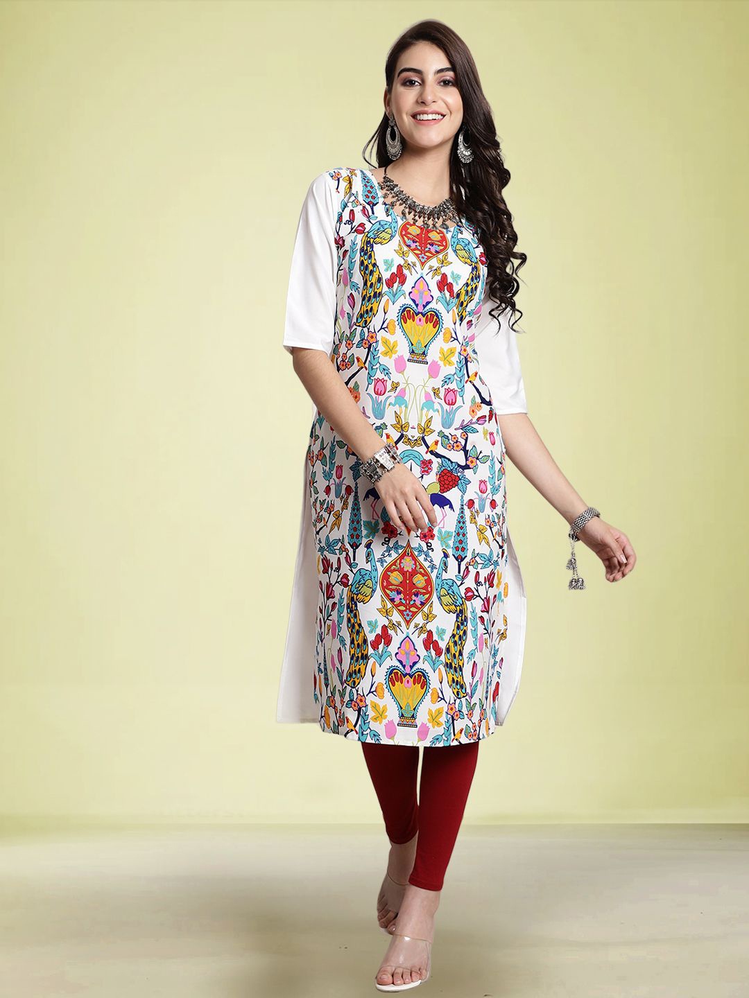 

Moda Rapido Printed Straight Kurta, White