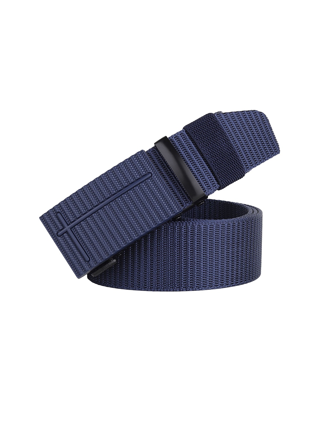 

Metronaut Men Slider Buckle Textured Belt, Blue