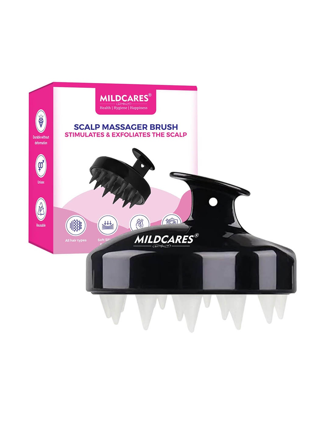 

MILDCARES Scalp Massager & Exfoliator Brush For Anti Dandruff - Black