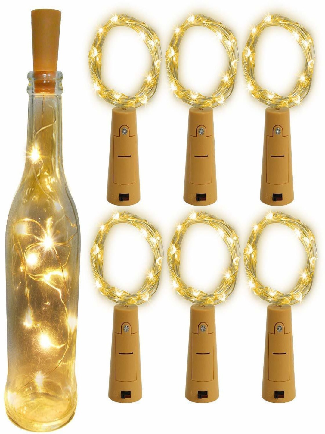 

SPARK WORLD Yellow Rice Shaped String Lights, Gold