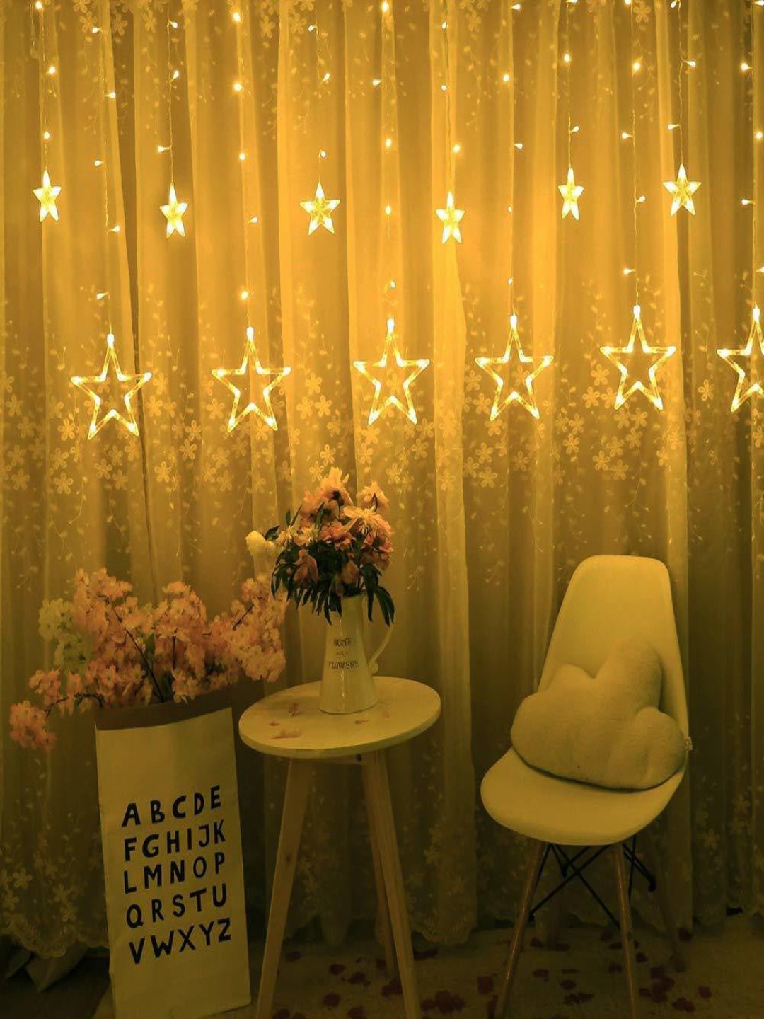 

SPARK WORLD Yellow Star Bulb LED String Lights