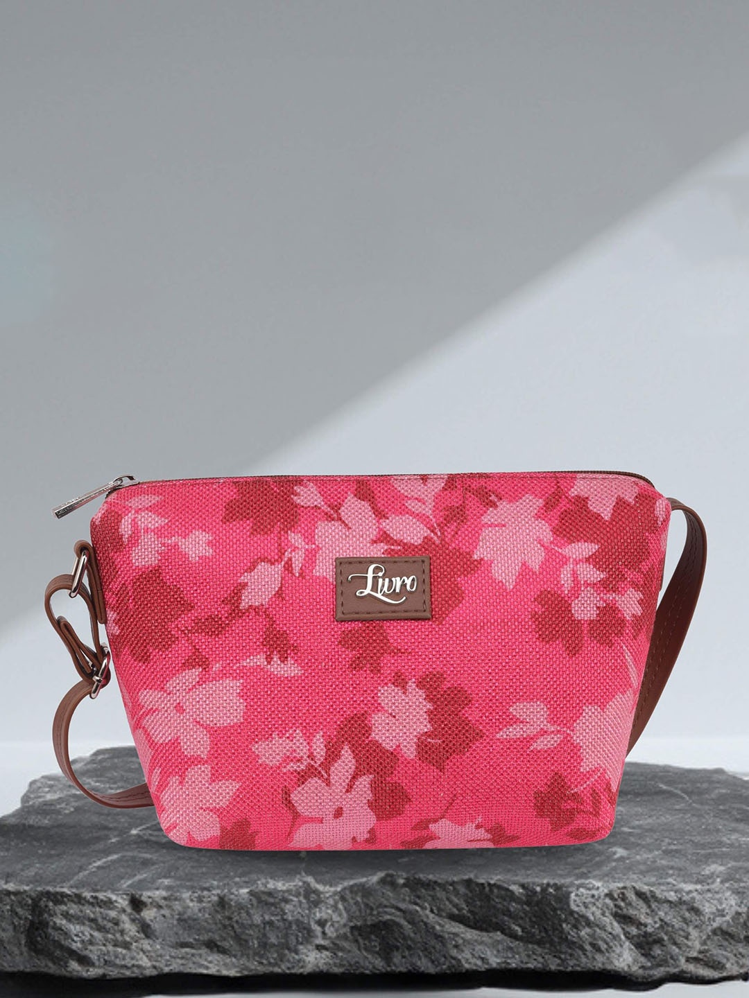 

LIVRO Floral Structured Sling Bag, Brown