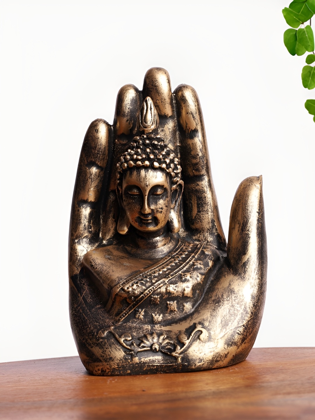 

INTERNATIONAL GIFT Copper-Toned Buddha Antique Idol Showpiece