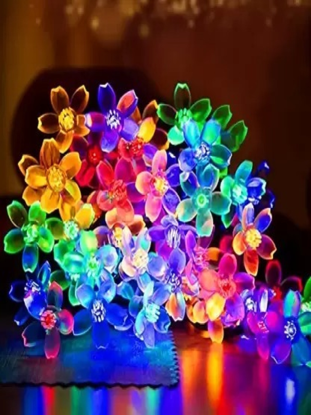 

SPARK WORLD Blue Flower Shape String Lights