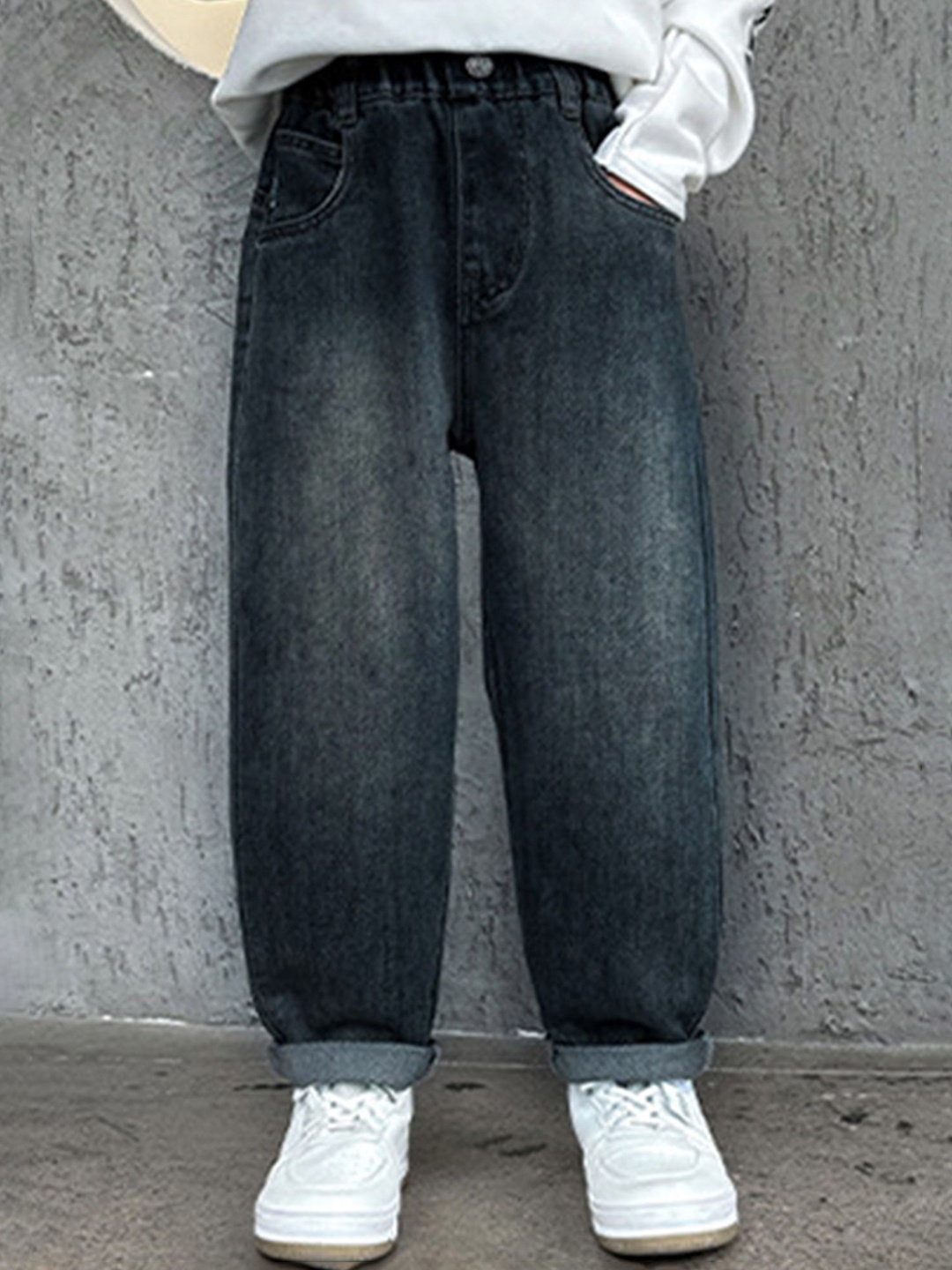 

LULU & SKY Boys Tapered Fit High-Rise Highly Distressed Light Fade Jeans, Blue
