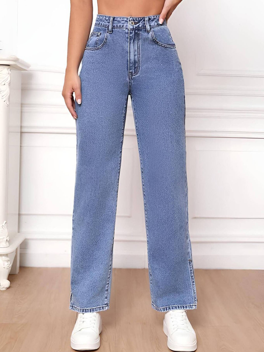 

RIVI Women Jean Bootcut High-Rise Light Fade Stretchable Jeans, Blue