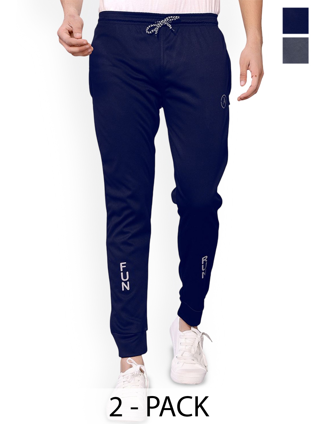 

Moda Rapido Men Pack Of 2 Mid Rise Joggers, Blue
