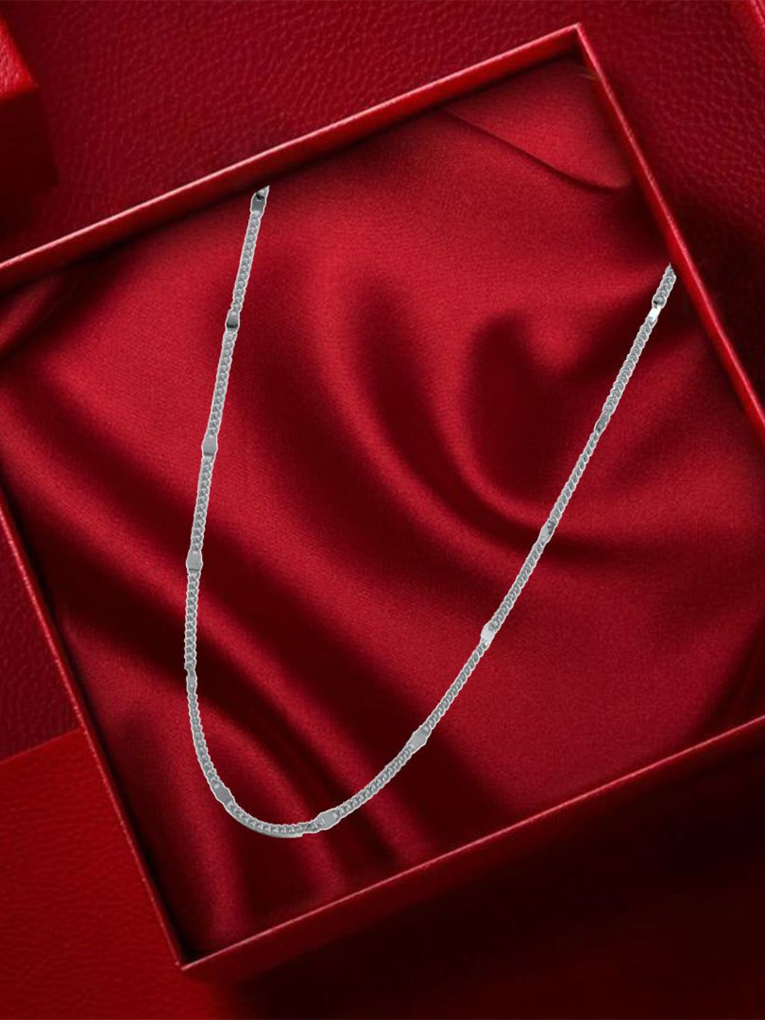 

Nipura 925 Sterling Silver Rhodium-Plated Curb Link Chain