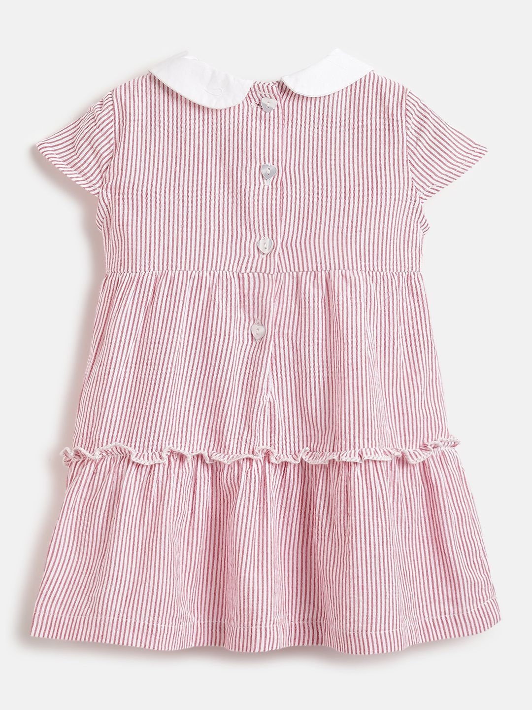 

Chicco Girls Striped A-Line Cotton Dress, Red