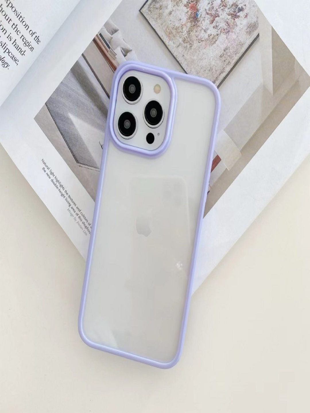 

Luxury Kase Solid Printed iPhone 13 Pro Max Shockproof Silicone Bumper Back Case, Lavender