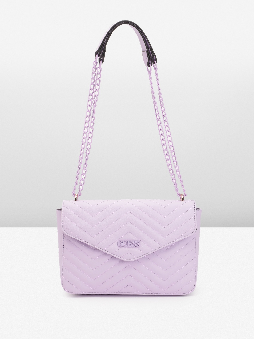 

GUESS Quilted Structured Shoulder Bag, Purple