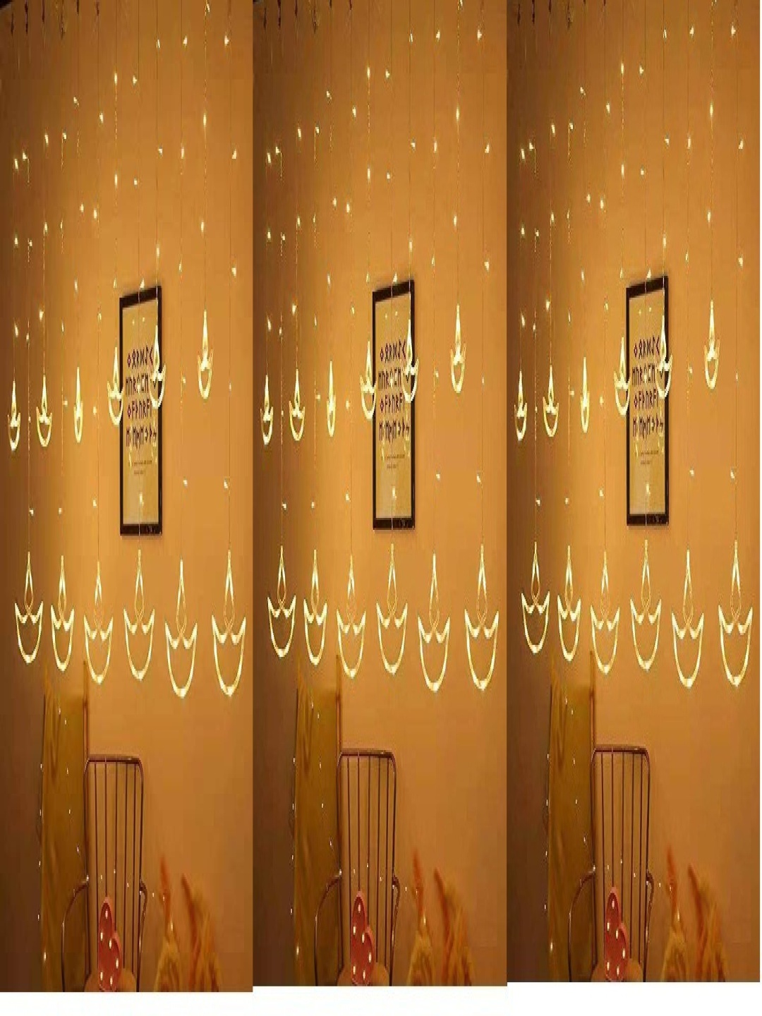 

ENORMITY Yellow & White Diya Shape String Lights