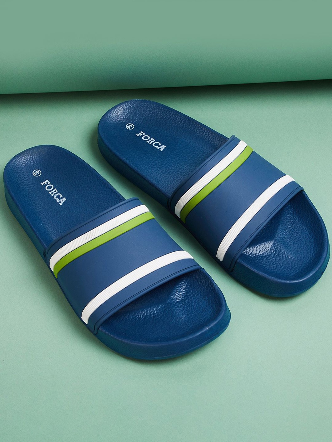 

Forca Men Striped EVA Sliders, Blue