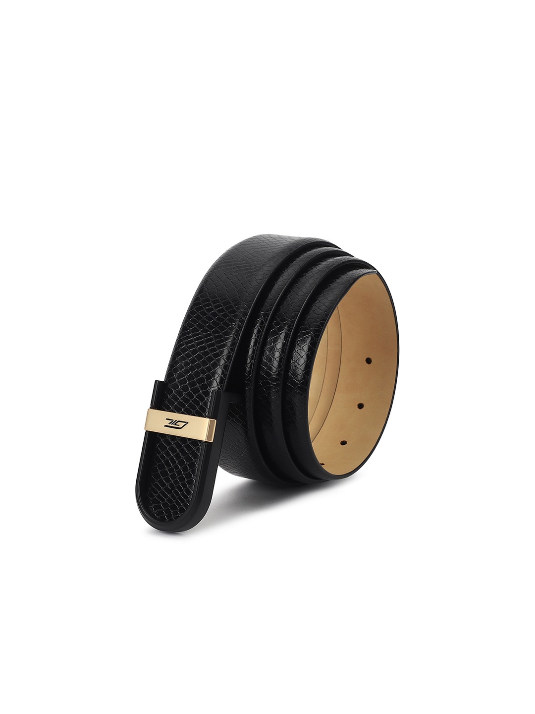 

GIL Men Textured Leather Belt, Black