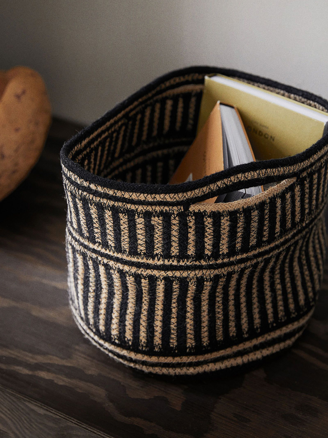 

H&M Black Small Patterned Stroage Basket