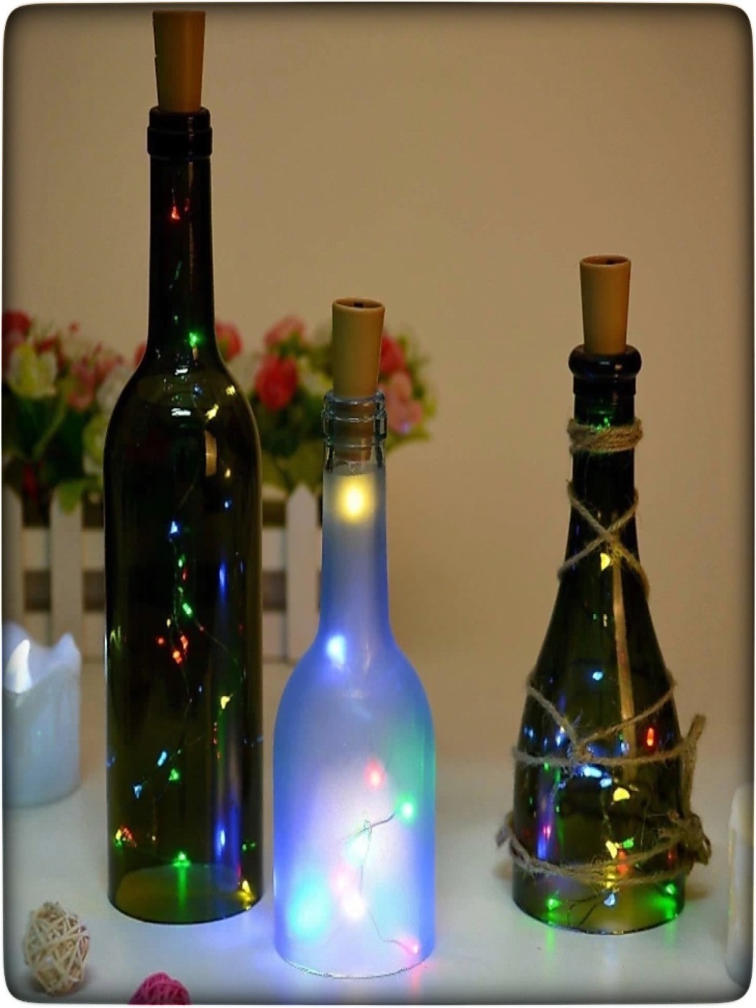 

SPARK WORLD Green & Pink Rice Shape String Lights