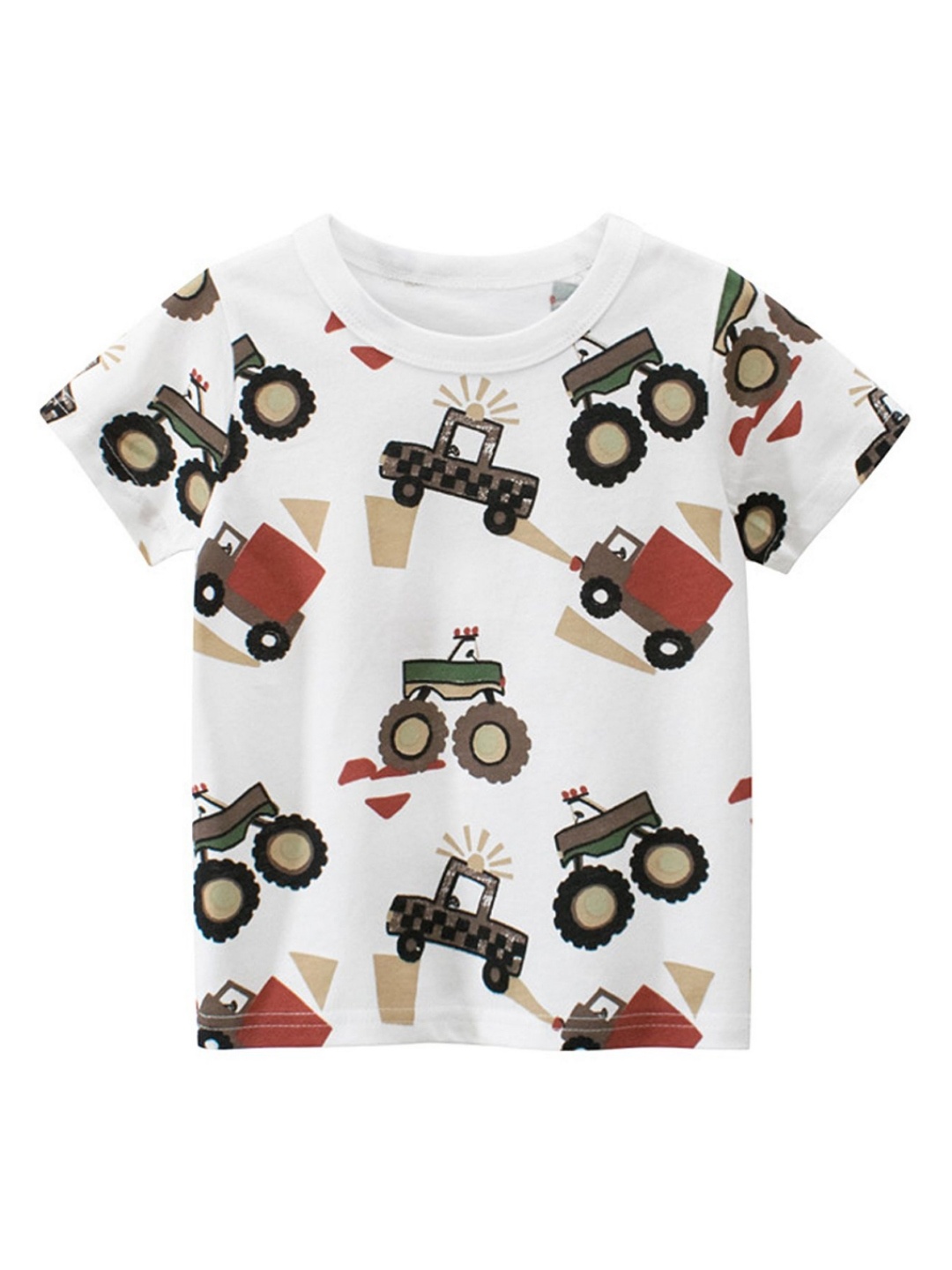 

LULU & SKY Boys Printed V-Neck T-shirt, White