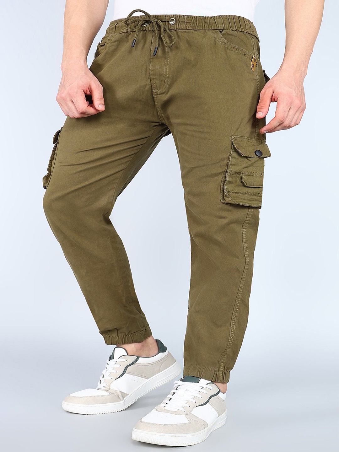 

BAESD Men Relaxed Cargos Trousers, Olive