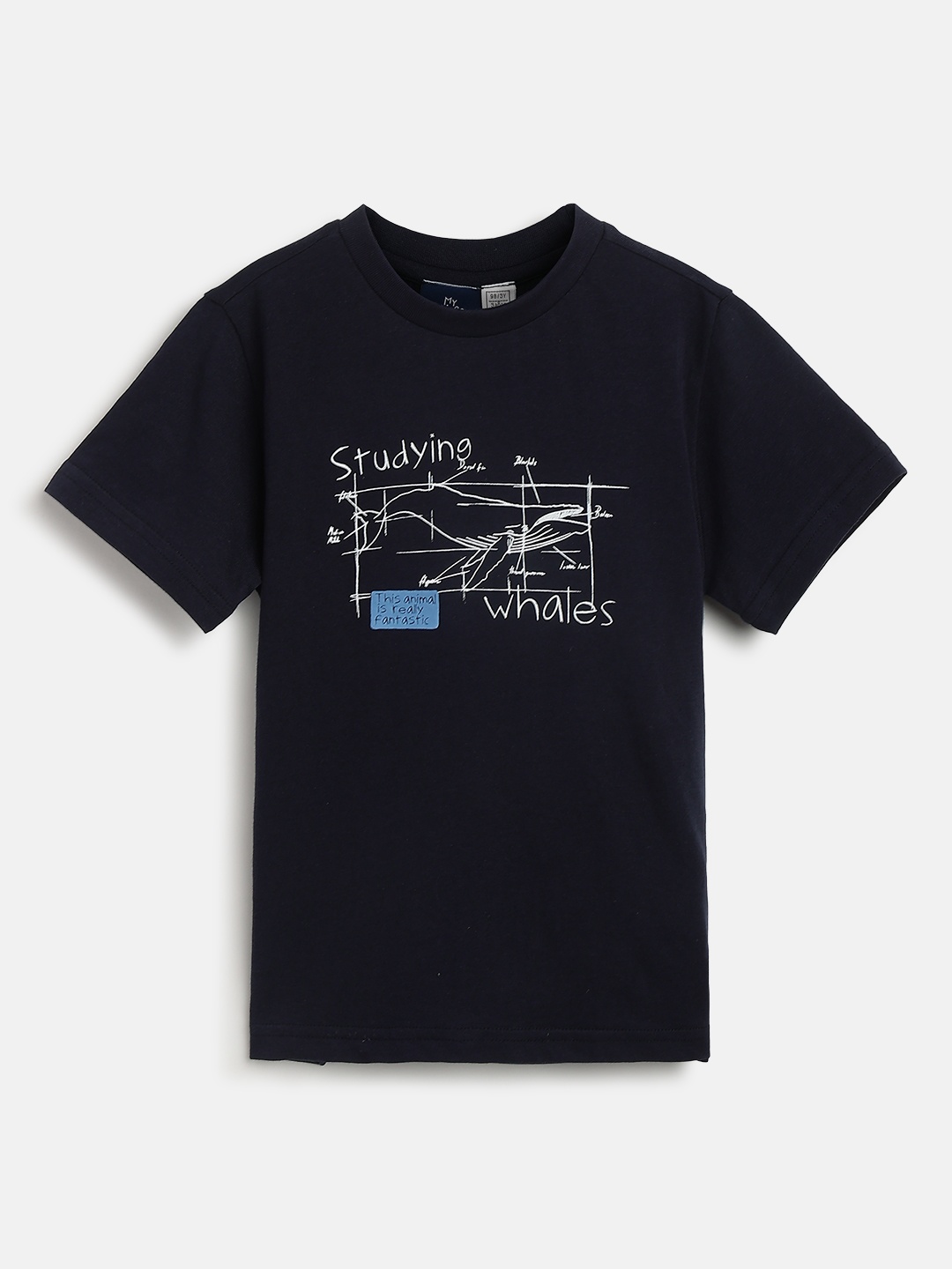 

Chicco Boys Graphic Printed Round Neck Cotton T-shirt, Navy blue