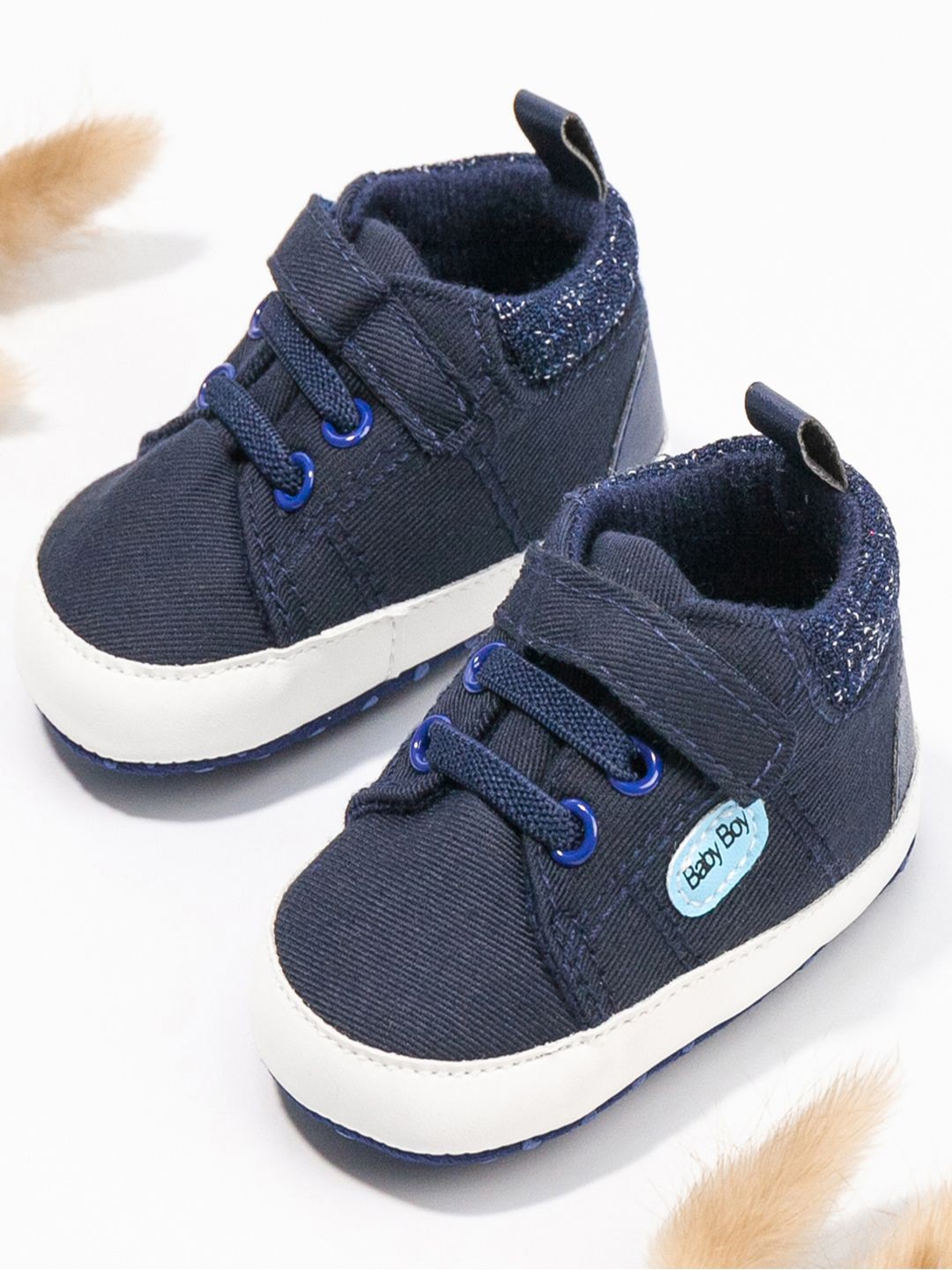 

NESKA MODA Boys Cotton Booties, Navy blue