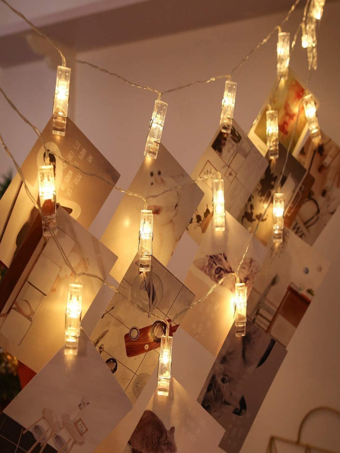 

SPARK WORLD Transparent & Yellow Photo Clip Shaped String Lights