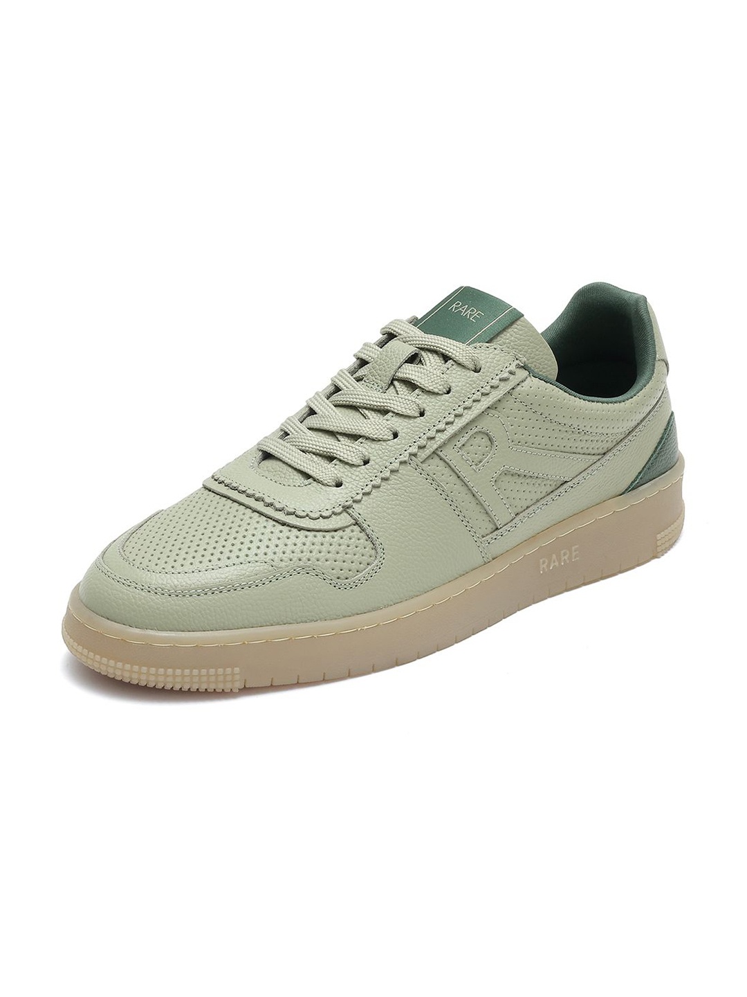 

RARE RABBIT Men Perforations Leather Sneakers, Green
