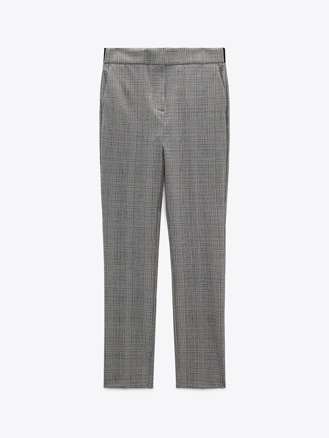 

ZARA Women Checked Trousers, Beige